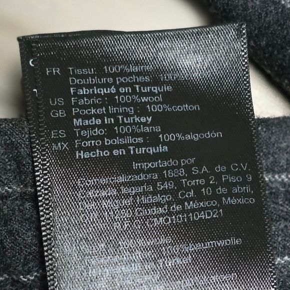 Sandro Wool Pinstripe Straight Leg Pants in Anthracite - Picture 10 of 11